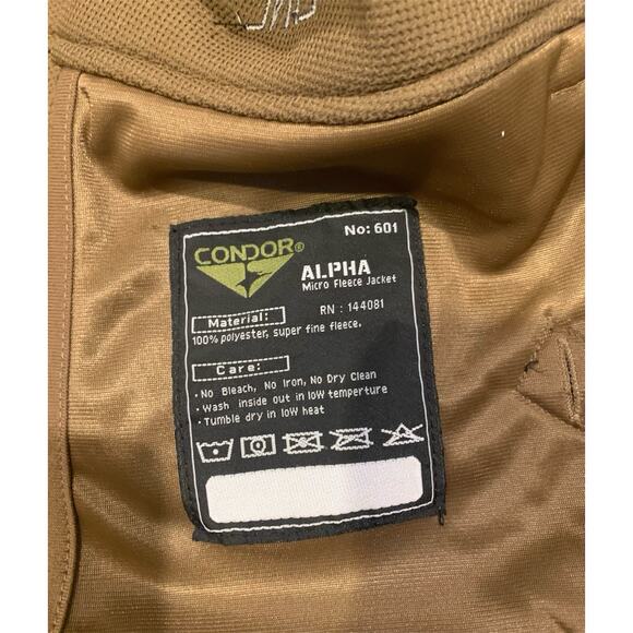 NINE LINE MENS JACKET Condor Alpha Micro Fleece Coat Military EMS - Size L - Picture 4 of 9